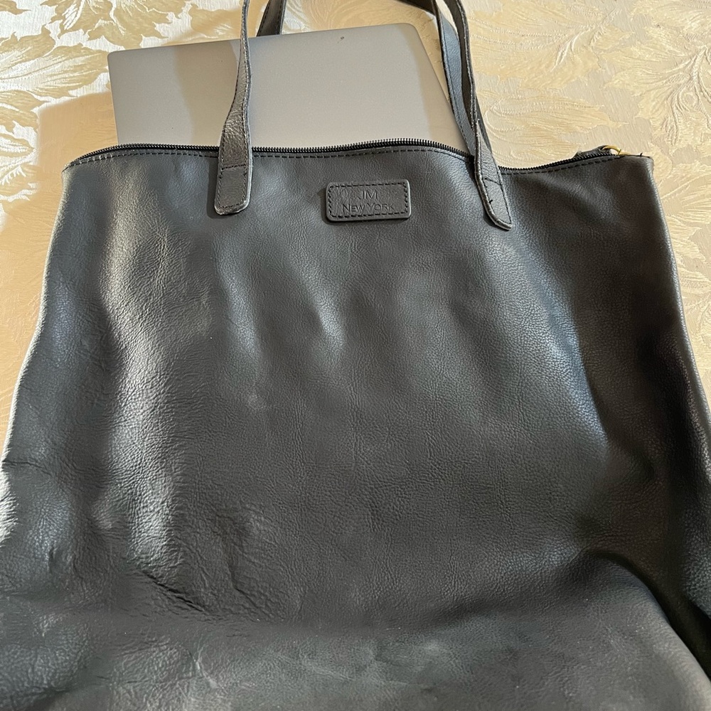 Black Leather Tote Bag